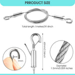HASTHIP Hooks for Picture Hanging with Quick Release Buckles and 1m Adjustable Stainless Steel Wire