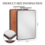 HASTHIP Cutting Board for Kitchen with Double Sided Steel and Ebony Wood 42.5x30.5x2cm