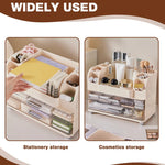 HASTHIP Makeup Organizer for Desk and Vanity with Dual Drawers and 35x21x26 cm ABS Design