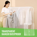 HASTHIP® 5 Pack 55" Garment Bag Wardrobe Hanging Garment Bag, PEVA Translucent Dustproof Garment Cover Foldable Zip-up Garment Bag for Suit, Coat, Tuxedos, Coats, Dress, Jacket