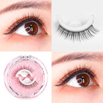 MAYCREATE® 1 Pair Reusable 3D False Eyelashes Natural Look Self-Adhesive Eyelashes Waterproof For Women Black
