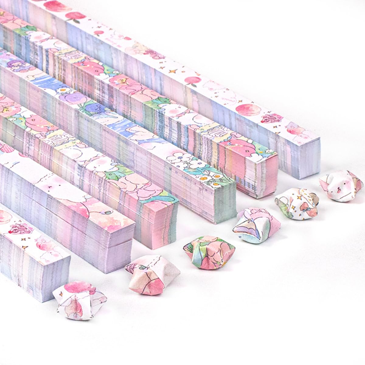 HASTHIP Star Origami Paper for DIY Crafts with 600 Strips and Double Sided Panda Designs