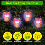 HASTHIP Wasp Trap Lamp for Fruit Trees with Solar Powered LED Light | Waterproof Hanging Bug Trap