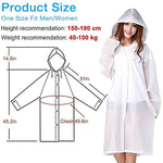 HASTHIP® 2 Pack Ponchos Impermeables Reutilizables para Hombres y Mujeres, Chubasqueros EVA con Capucha, Impermeables para Camping, Senderismo, Festival de Música y Actividades al Aire Libre