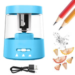 HASTHIP® USB Pencil Sharpener with 3 Modes Art Color Pencil Sharpener with Transparent Scrapings Bin Design School Office Pencil Sharpener Universal USB Pencil Sharpener for 6-8mm Pencil Diameters