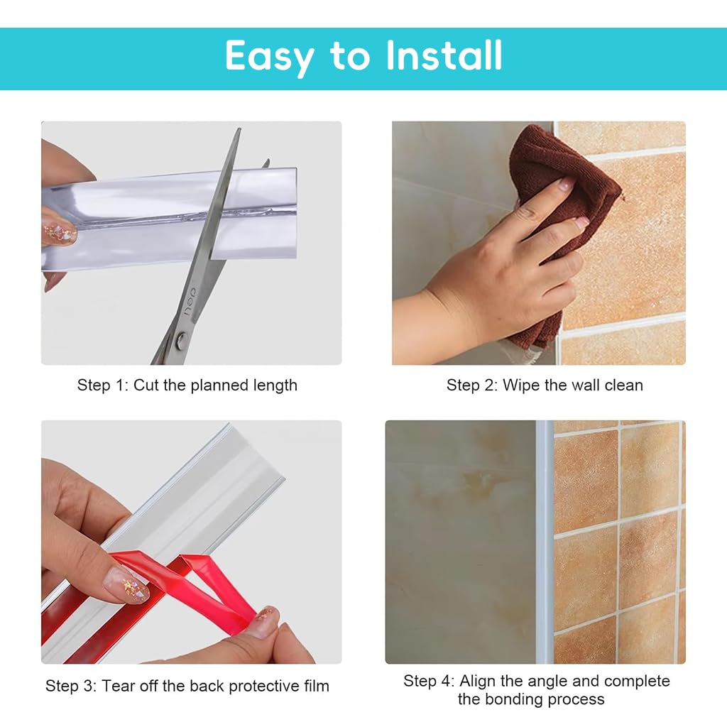 HASTHIP Wall Molding Trim for Corner Protection featuring Self-Adhesive PVC 9.84ft | Waterproof White Finish