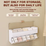 HASTHIP Underwear Storage Box with 11 Clear Compartments and Double Layer Design | Waterproof Wall Mounted Organizer 38x9x16.5cm