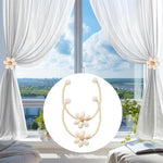 HASTHIP Curtain Ties for Bedroom and Living Room with Magnetic Ends | 2pcs Flower Rope Clips