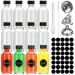 HASTHIP Small Glass Bottles Set for Juice and Drinks with Airtight Leakproof Lids | 12 pcs 60 ml Transparent Containers