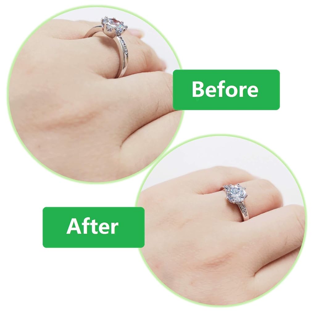 HASTHIP® Ajustador Invisible de Tamaño de Anillo para Anillos Sueltos,Reductor Tamaño Unisex Silicona Transparente,8 Tamaños para Anillos 1-10 mm Ancho Ajuste Cómodo y Seguro