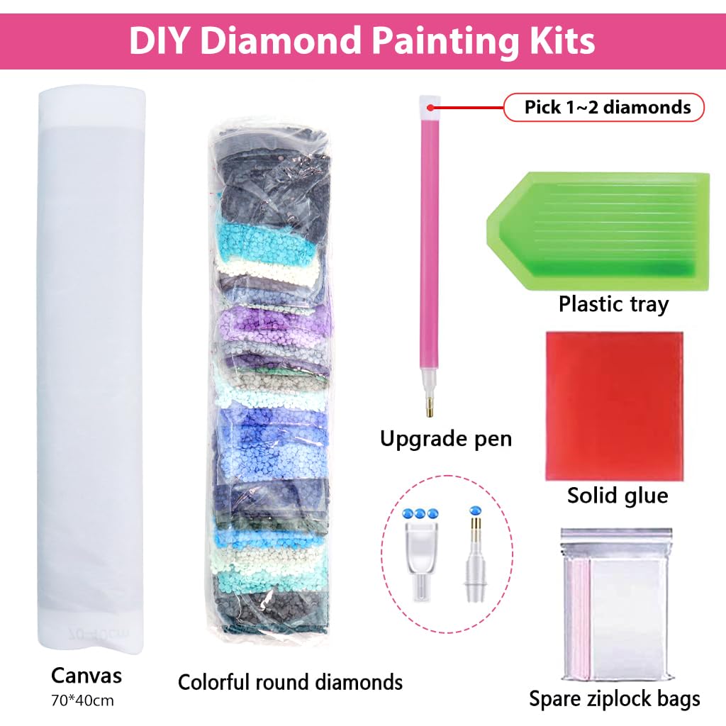 HASTHIP 5D Diamond Painting Kit for Adults with 27.5 x 15.7 in Waterfall Canvas | DIY Home Wall Art