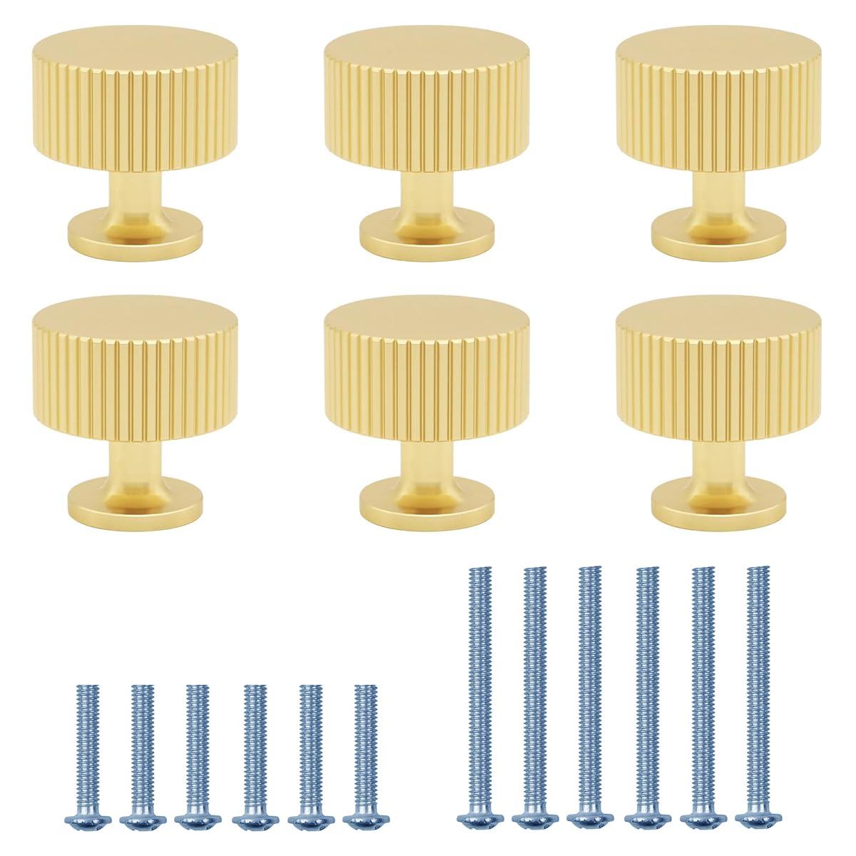 HASTHIP Drawer Pulls Handles for Cabinets and DIY Crafts with 28mm Round Gold Aluminum Knobs | Elegant Textured Design