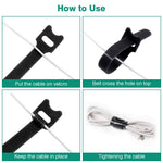 HASTHIP Cable Ties for Cable Management with Hook and Loop Design 30 pcs 15 cm Nylon | 5 Colors
