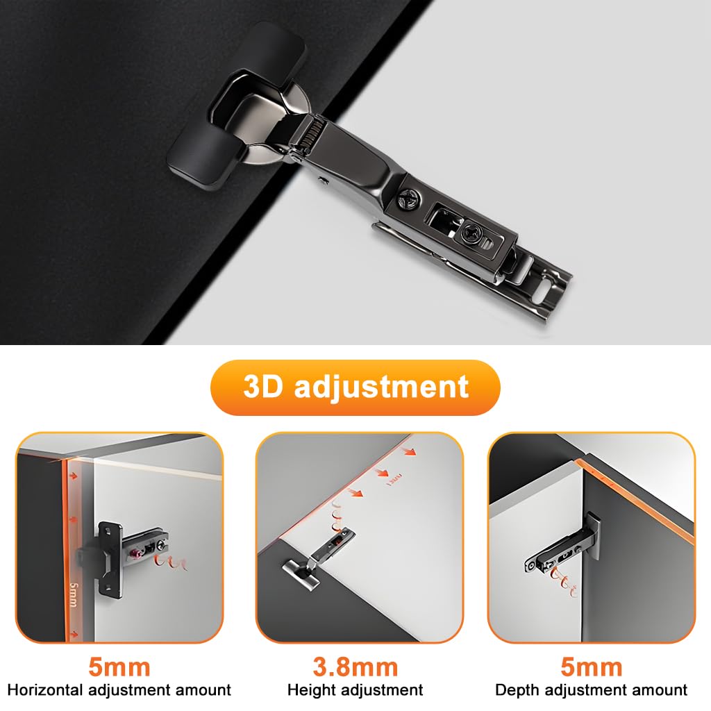 HASTHIP Cabinet Door Soft Close Hinges with Hydraulic Slow Closing Design