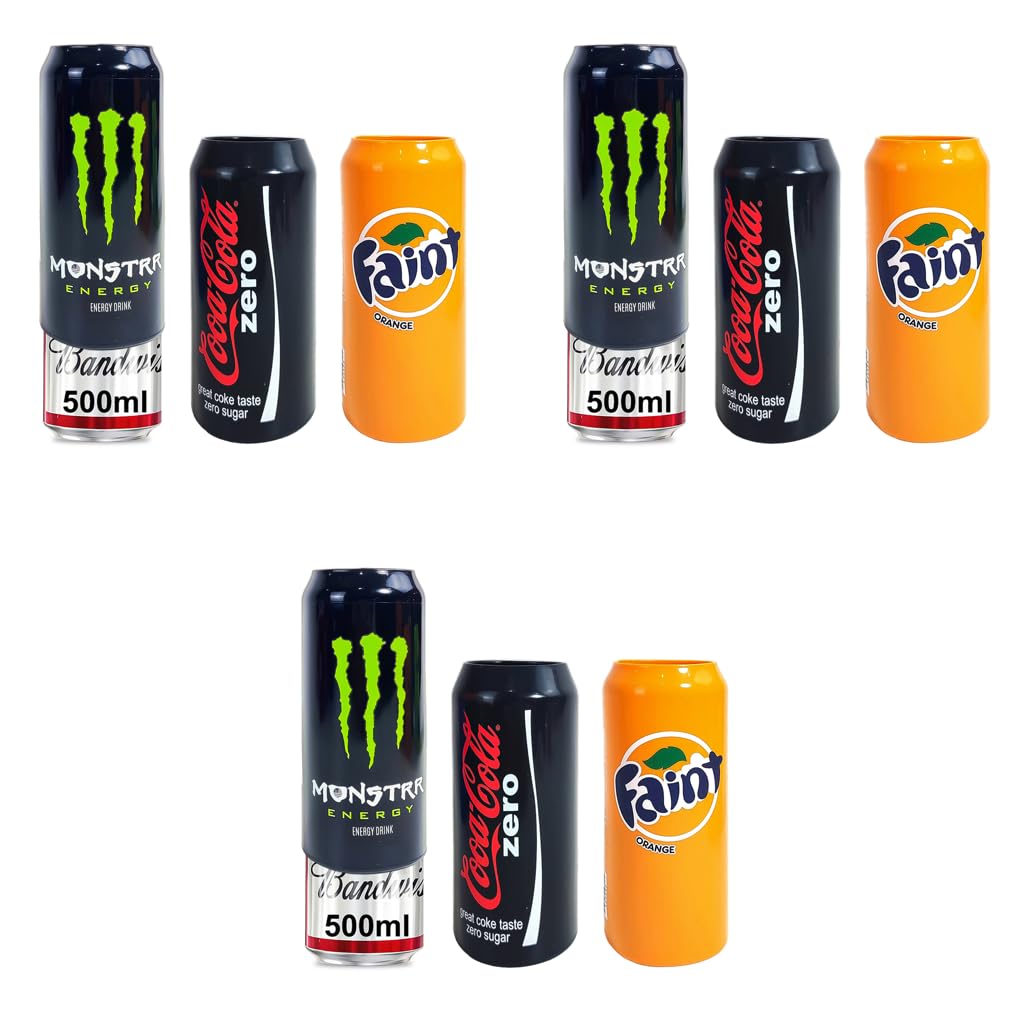 HASTHIP Silicone Can Sleeve Covers for 500ml Cans featuring Zip Top Design | Set of 3