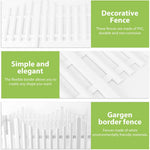 HASTHIP Garden Fence Border for Outdoor Decoration with Connectable Design 63x34cm PVC White Panels | Easy Installation for Lawn and Pathway Edging