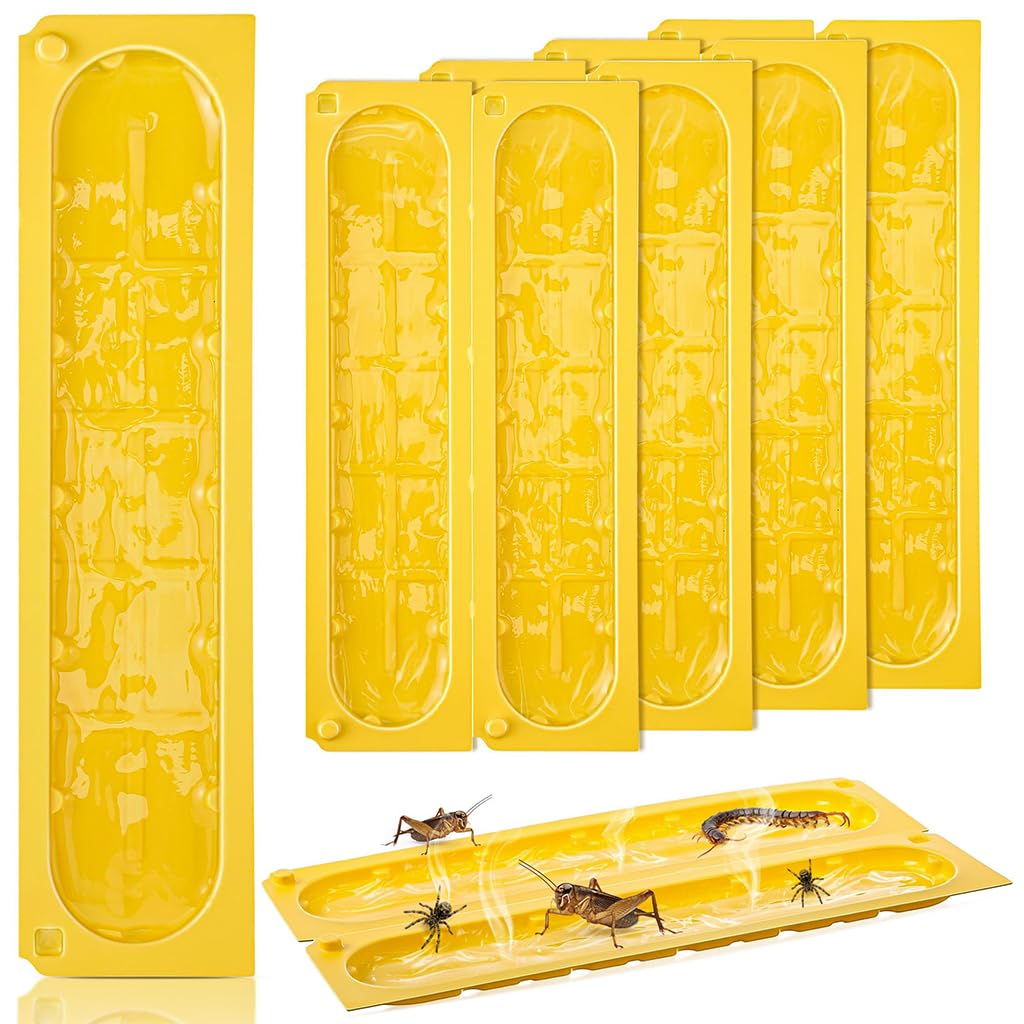 HASTHIP Sticky Fly Trap for Indoor and Outdoor Use with Pre-Glued Panels 8Pcs 22x5cm | Yellow Bug Catcher for Flies and Cockroaches