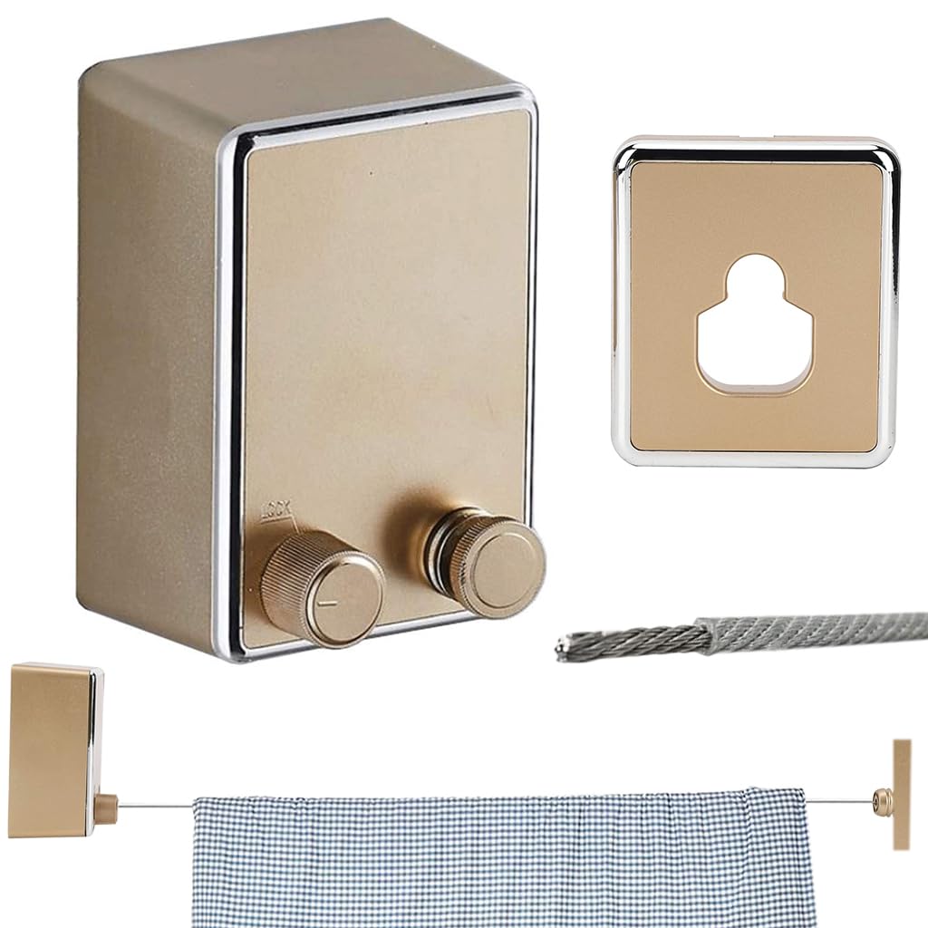 HASTHIP Retractable Clothesline for Indoor and Outdoor Drying with 13.7ft Adjustable Wire | 44lbs Load Stainless Steel PVC Coating