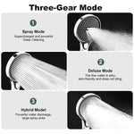 HASTHIP® Shower Head High Pressure Shower Head with 3 Spray Modes Universal Water Saving Shower Head Massage Shower Head RainfallShower Head Modern Chrome Plated Bathroom Shower Head