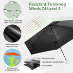HASTHIP® Mini Sun Umbrella Automatic Open, UPF 50+ Automatic Open/Close Windproof Travel Folding Umbrella with 6 Strong Ribs Design, 99 UV Protection Fashion Outdoor Umbrella with Hanging Handle