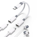 HASTHIP® Divisor USB C, adaptador dual para auriculares y cargador USB C