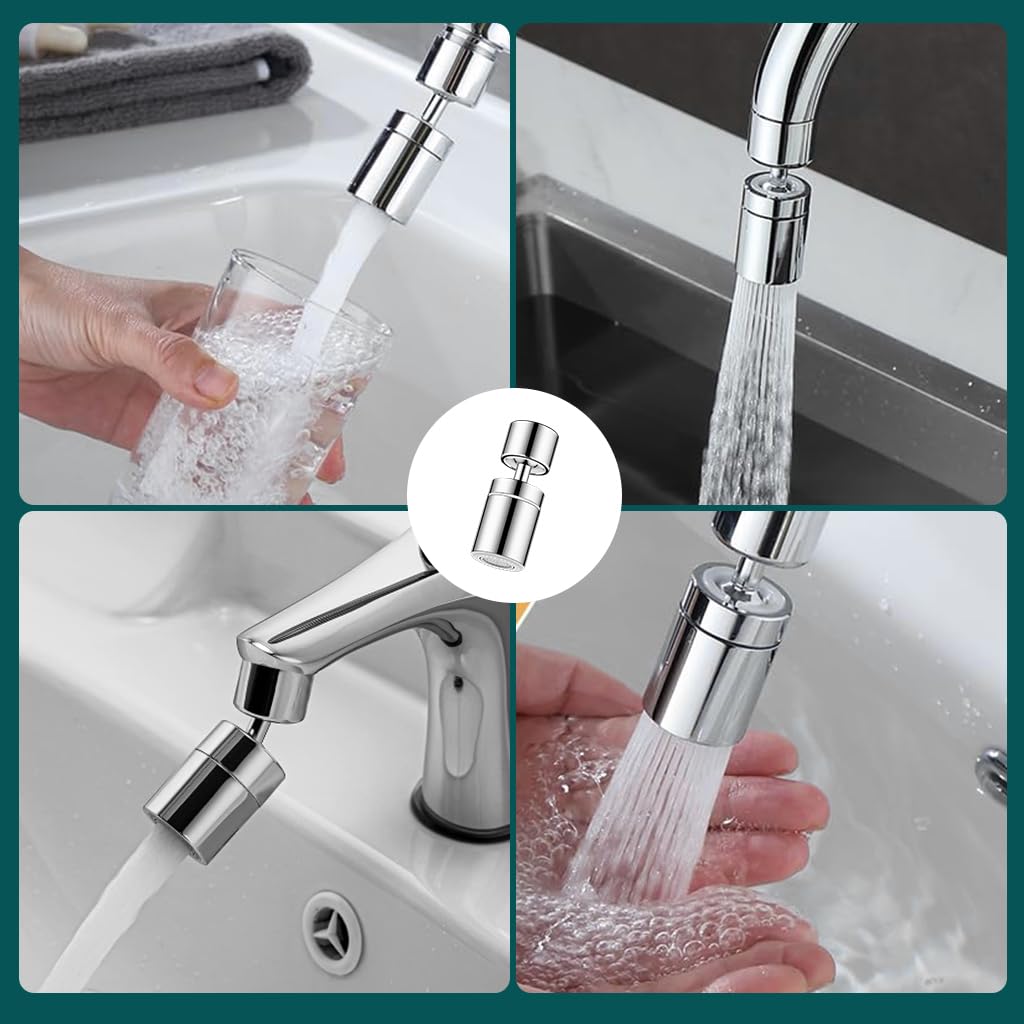 HASTHIP® Tap Extender for Kitchen Sink - 360° Swivel Faucet Aerator, 2-Mode Water Spray, High-Pressure and Water-Saving, Stainless Steel Universal Sink Faucet for Kitchen and Bathroom Sinks