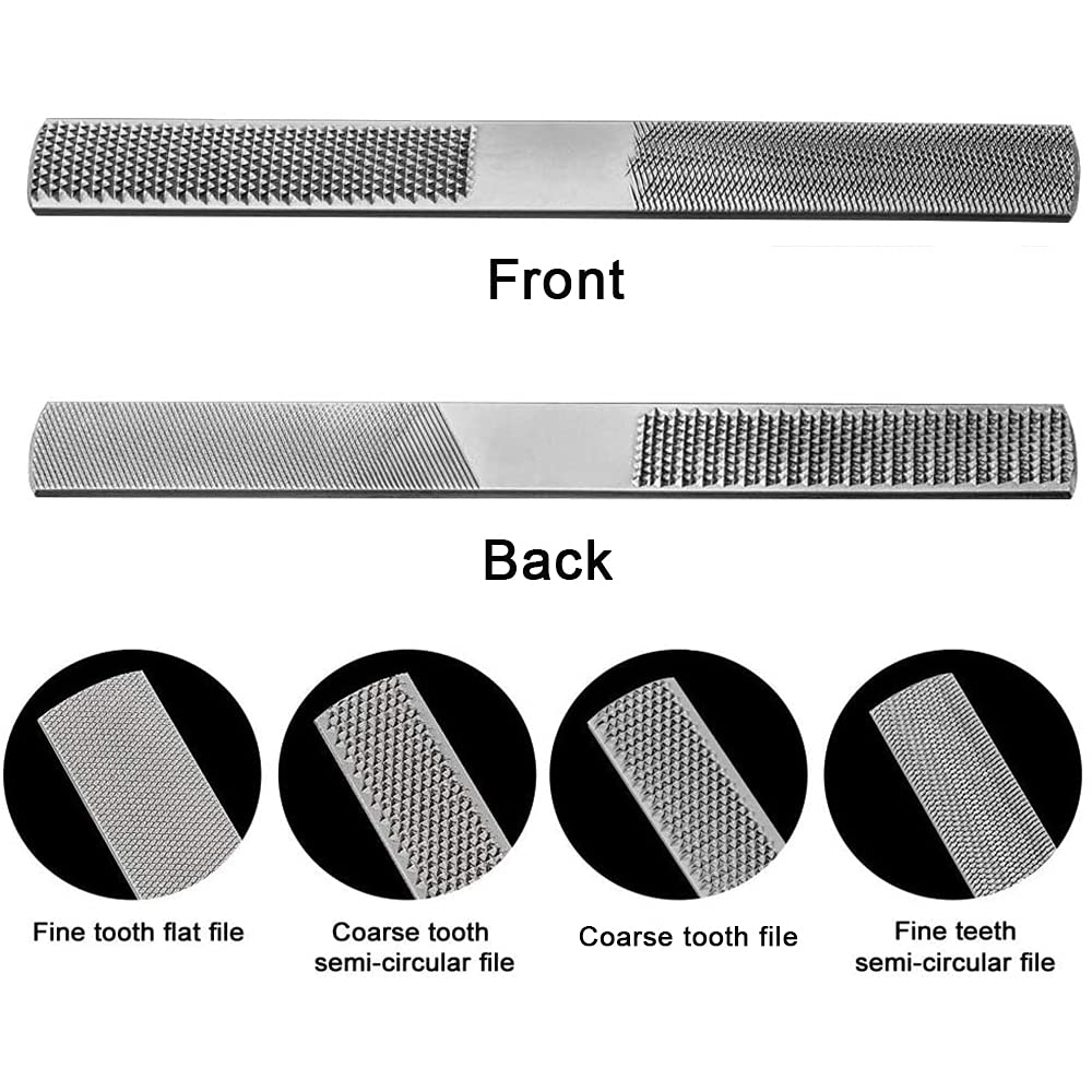 HASTHIP® Wood Rasp File 4 Way Hand File and Round Rasp