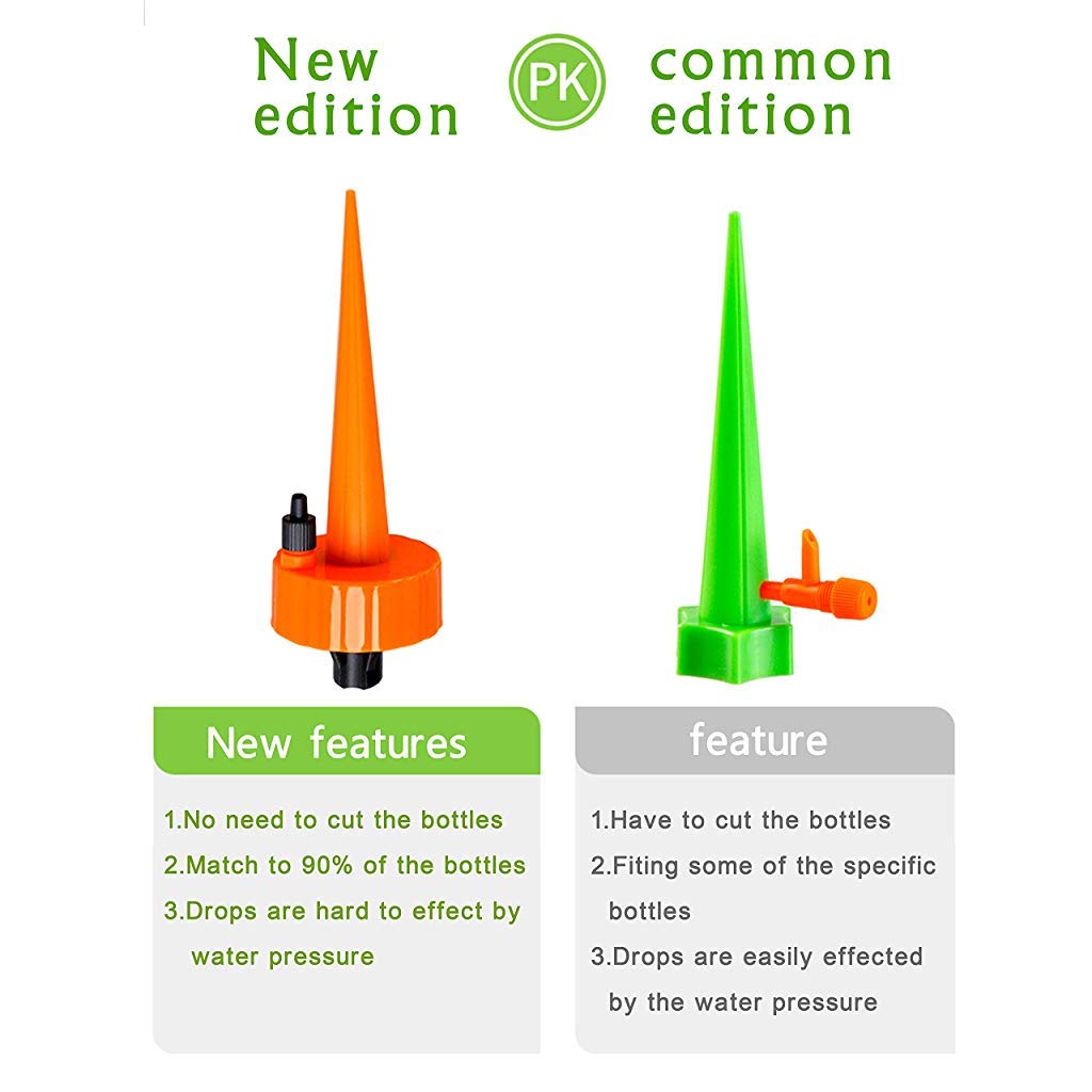 HASTHIP Drip Irrigation Kit for Home and Garden with 12 Self Watering Spikes featuring Adjustable Control Valve | Reusable PP Plastic System