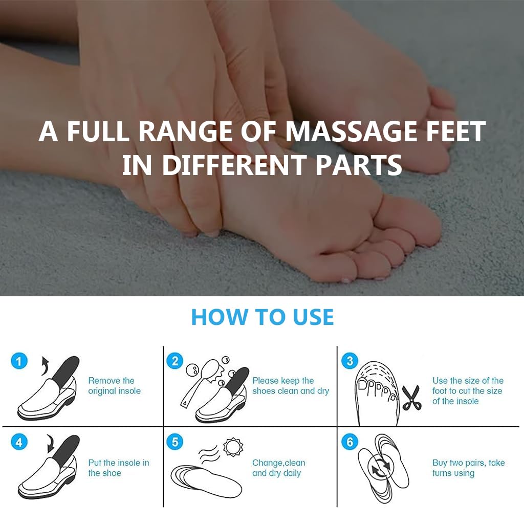 ALAY® 1 Pair Acupressure shoe sole, Breathable Magnet Nubs Massager shoe insoles for men women Stimulate Blood Circulation, Relieve Tension - acupressure tools acupressure kit (Small Size EU 35-40)