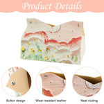 HASTHIP Car Tissue Box for Living Room and Office featuring Large Opening 19x14cm PU Pink Floral Design