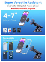 HASTHIP® Car Phone Holder Magnetic Phone Mount Sticky Sucktion Cup Magnetic Phone Mount with Retractable Arm and 360 ° Rotatable Flexible Car Phone Holder Phone Stand for 4-7'' Phone