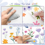 HASTHIP Wall Stickers for Home featuring 8 Sheets 102 Pcs Peel and Stick PVC Floral Decals