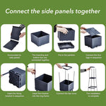 HASTHIP Plant Stand Support for Climbing Plants with 114cm Trellis | UV‑Resistant PP Planter Box