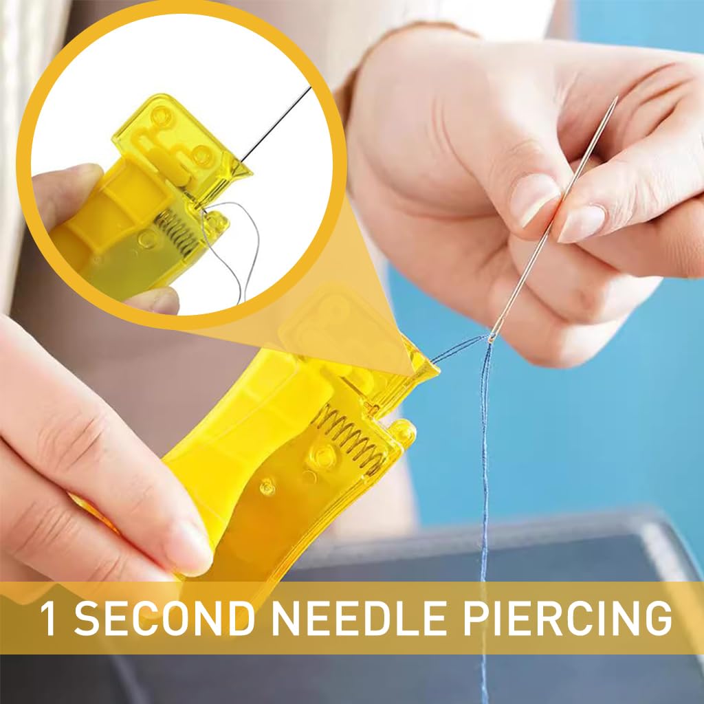 HASTHIP Automatic Needle Threaders for Hand and Machine Sewing with Finger Grip Design | 5pcs Lightweight Plastic Set