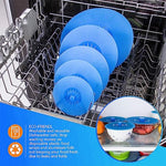 HASTHIP® 10Pcs Silicone Lids for Bowls 5 Sizes Reusable Microwave Safe, Food Grade Silicone Lid Cover Durable Heat Resistant Silicon Lids for Bowls, Pots, Pans, Dishes, Cans - Blue