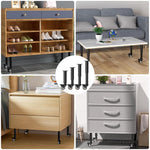 HASTHIP Furniture Legs for Tables and Cabinets featuring 7–12 in Adjustment and 360° Locking Wheels