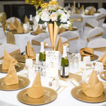 HASTHIP Tabletop Metal Wedding Flower Vase for Centerpieces with 16.5 in Height and Round Base | Luxury Golden Decor for Dining Table and Party