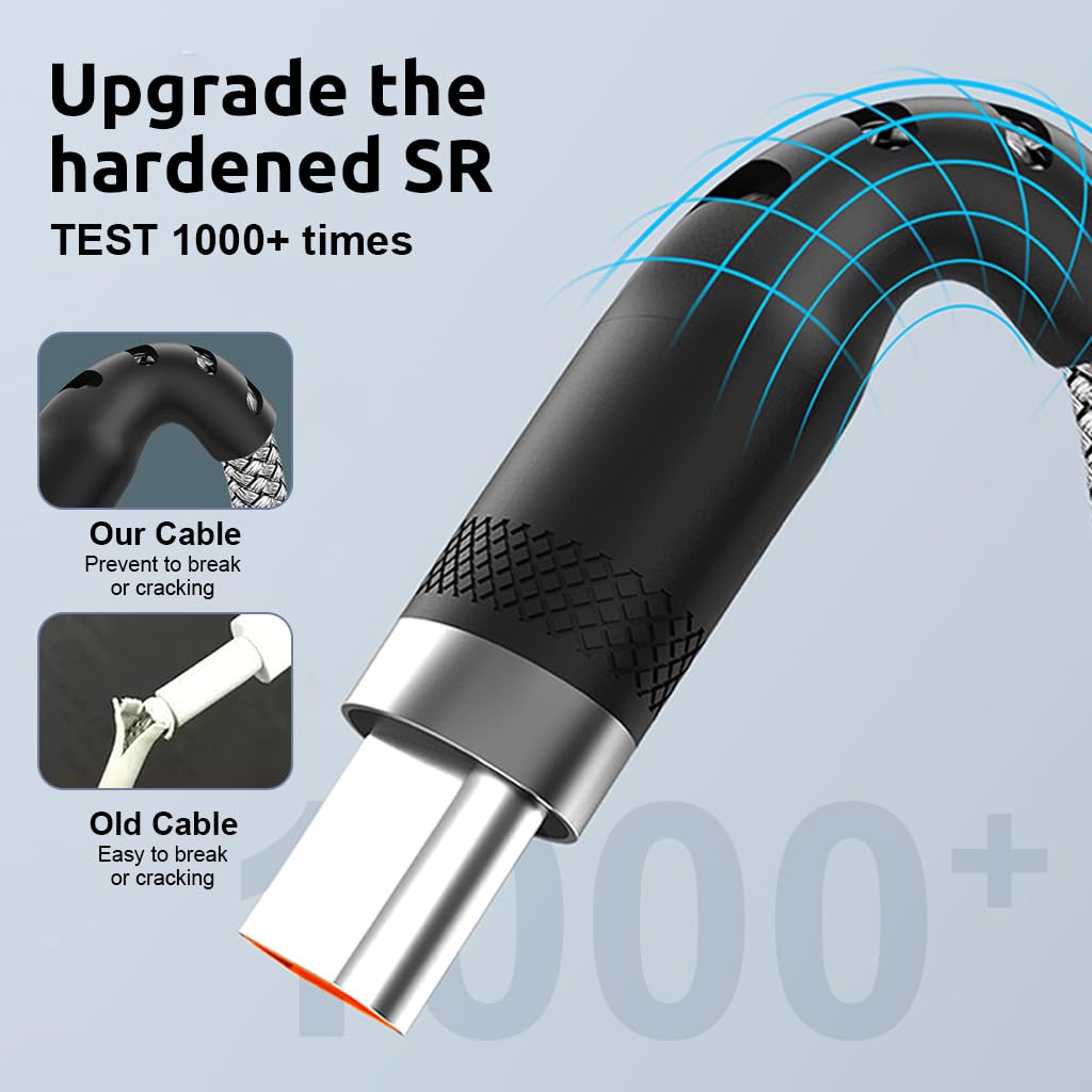 Type C Charging Cable 62W 3.1A Fast Charging Cable 10Ft Long Type C Charging Cable Data Cable Support