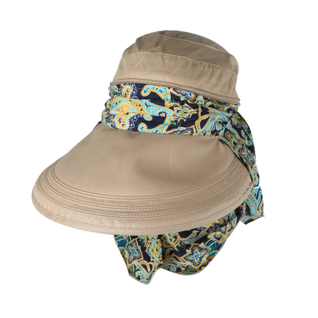 HASTHIP® Sombrero de Sol para Mujer,Gorra de Algodón Plegable con ala Ancha y Protección UV UPF 50+,Transpirable con Agujero para Cola Caballo,Ideal Senderismo y Playa - Color