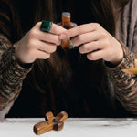 HASTHIP Handheld Prayer Cross for Spiritual Reflection with 1.9 in Curved Wood Design | Heart Emboss Center
