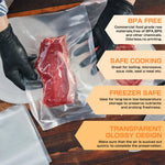 HASTHIP Vacuum Sealer Bags for Food Storage featuring 0.16mm Puncture Resistance | 100pcs 5.9x9.8in BPA Free