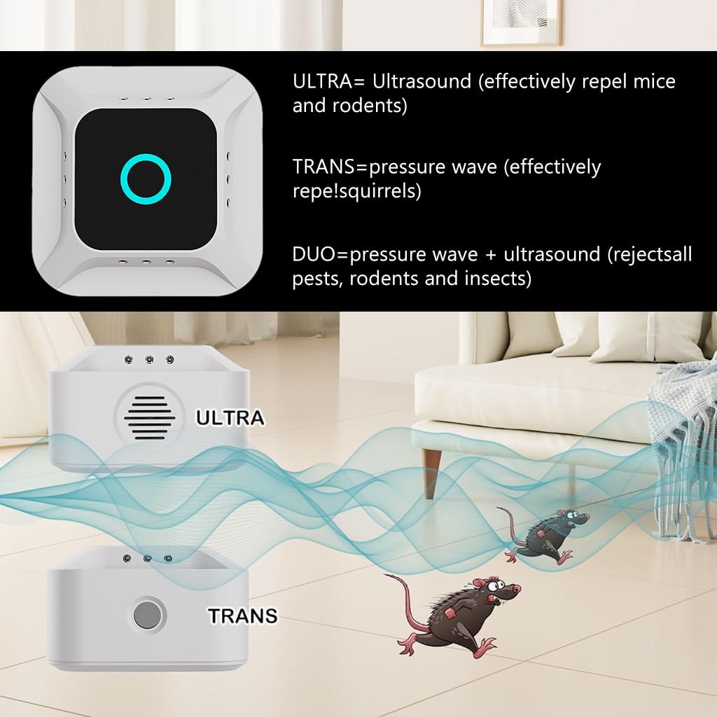 HASTHIP® Ultrasonic Pest Repeller with Flashlight and Flashing Lights for Home, Plug-in Pigeon Repellent and Variable Frequency Dog Repellent Device for Mole, Gopher, Snakes, Underground Pests
