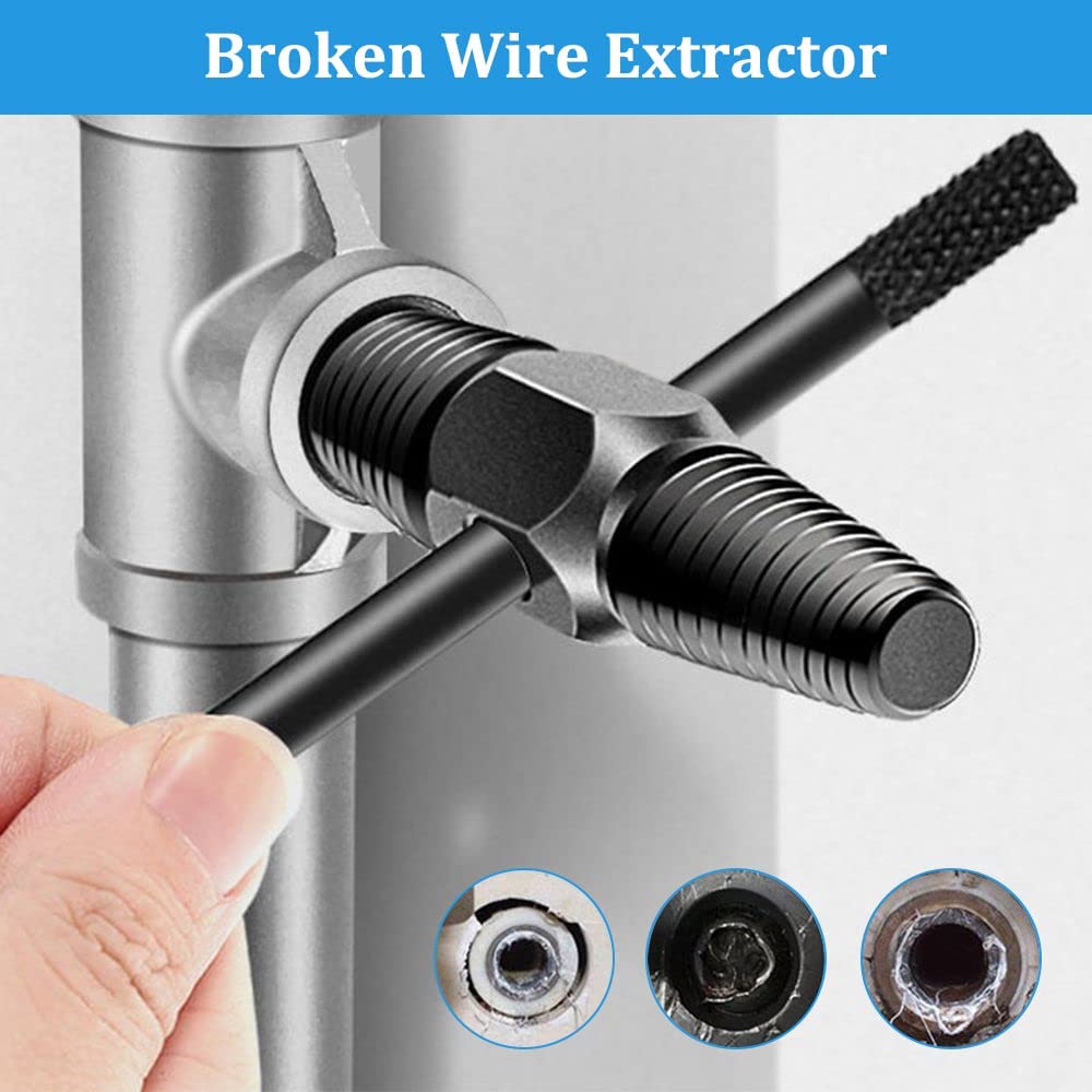 Screw Extractor Broken Bolt Remover Tools Dual-Head Water Pipe Screw Removal Tool Broken Bolt Remover for 1/2 Inch 3/4 Inch Pipes Valve Faucet