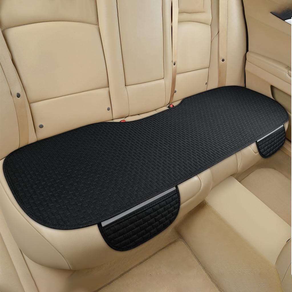 HASTHIP® 3Pcs Breathable Car Seat Covers Full Set Front & Rear Seat Covers with Anti-Slip Silicone Backing, Storage Pouches, Durable Car Seat Cushions Stylish Universal Seat Cover for Car