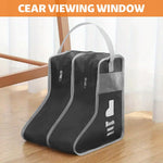 HASTHIP Portable Boots Storage Bag for Travel and Closet with Zip Closure and Clear Window | Black Medium 1 Pack