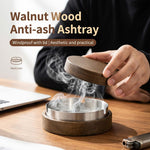 HASTHIP Wooden Ashtray with Lid Removable Stainless Steel Inner Liner