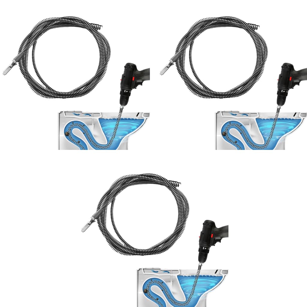 HASTHIP Drain Pipe Cleaner for Power Drill with 8.2 ft Metal Wire and Universal Hex Shank