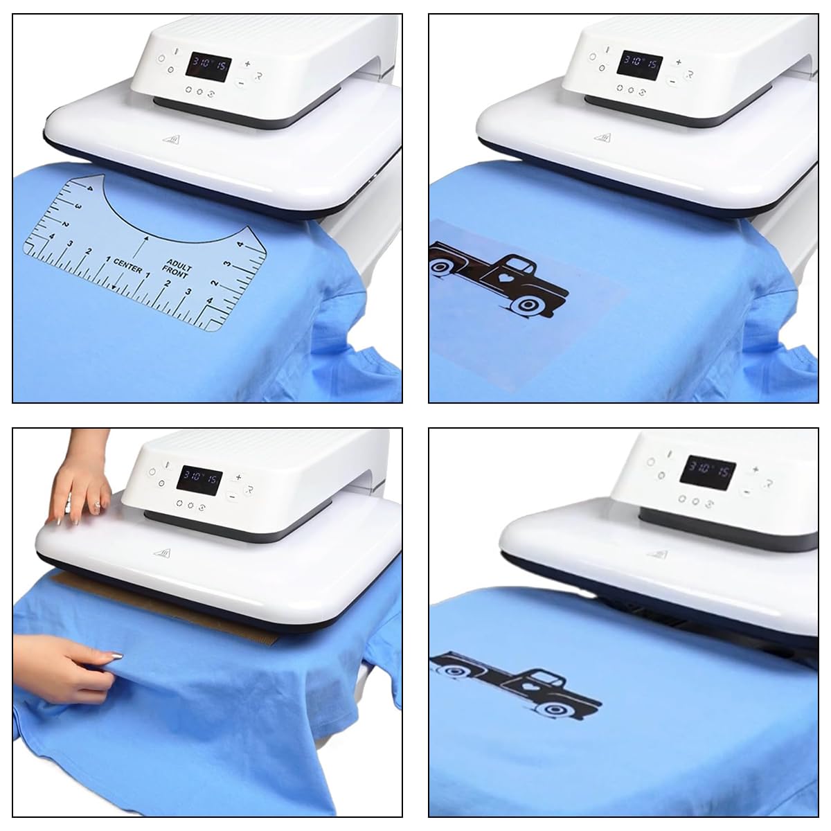 HASTHIP Tshirt Ruler Guide for Vinyl Alignment featuring Transparent PVC | 16PCS Set