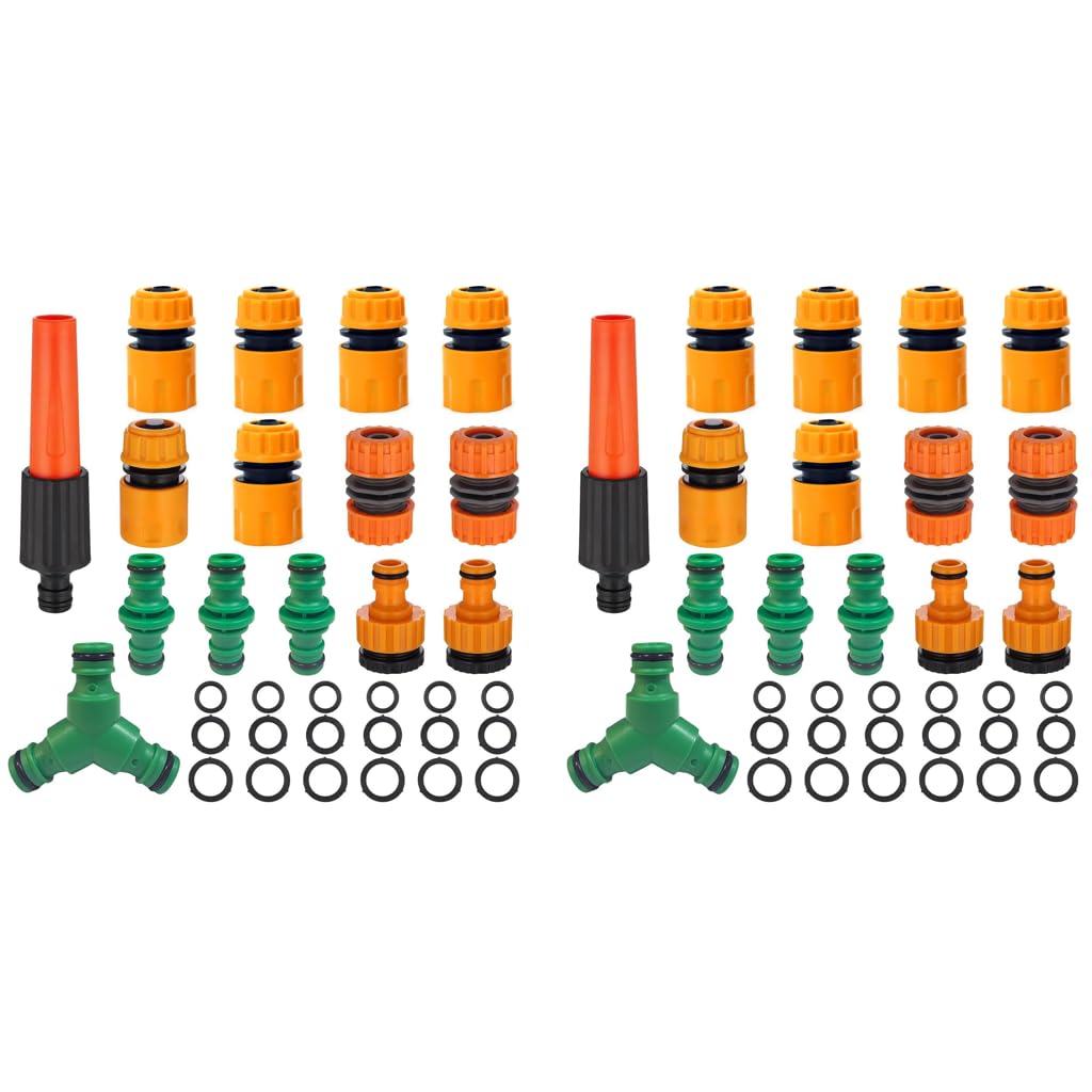 HASTHIP Garden Hose Connectors for Gardening and Car Washing with 34 pcs Quick Adapter Set | Plastic Material