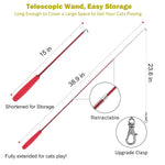 HASTHIP® Cat Teaser Toy, Feather Toy for cat 11 Pcs Cat Toy Set with 2 Retractable Teaser Wand & 5 Feather Teaser Toy & 4 Worm Teaser, Interactive Cat Toys for Kitten to Play Chase Activity Exercise
